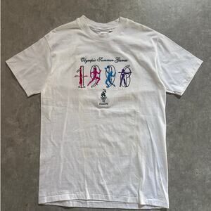 1996 Vintage Olympics White Embroidered T Shirt Size M